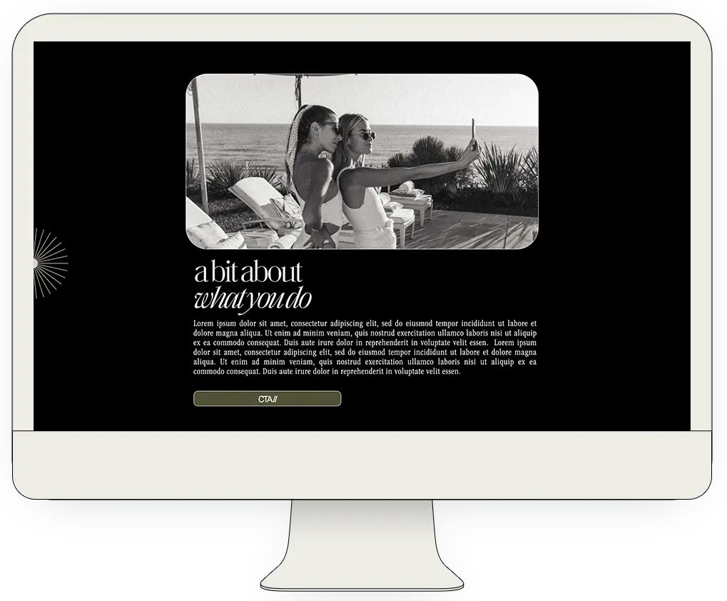 PC Screen Displaying a Showit website from the Startup Market